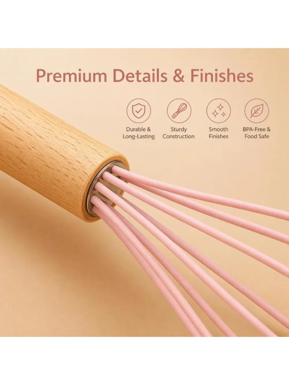 19-Piece Pink Kitchen Utensils Set - Silicone Tools, Wooden Handles, BPA-Free